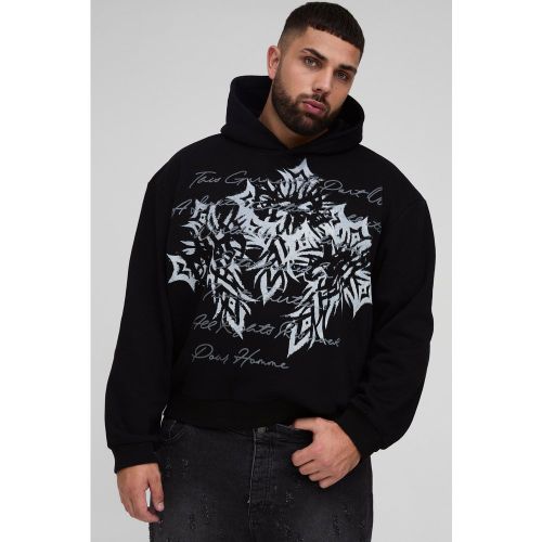 Grande taille - Sweat à capuche oversize à imprimé croix - XXXXL - Boohooman - Modalova
