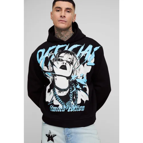 Tall - Sweat à capuche oversize imprimé - Official - L - Boohooman - Modalova