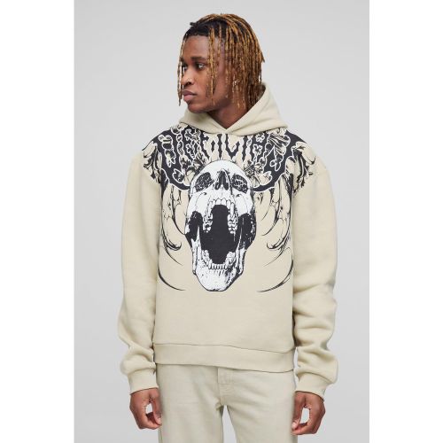 Tall - Sweat à capuche oversize imprimé à col montant - S - Boohooman - Modalova