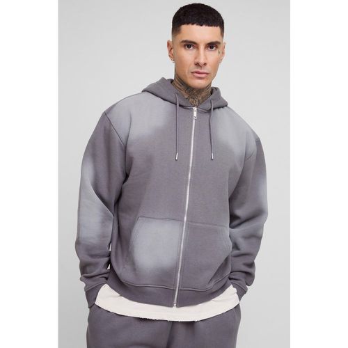 Tall - Sweat à capuche oversize zippé délavé homme - S - Boohooman - Modalova