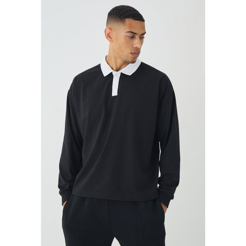 Polo oversize à manches longues - S - Boohooman - Modalova