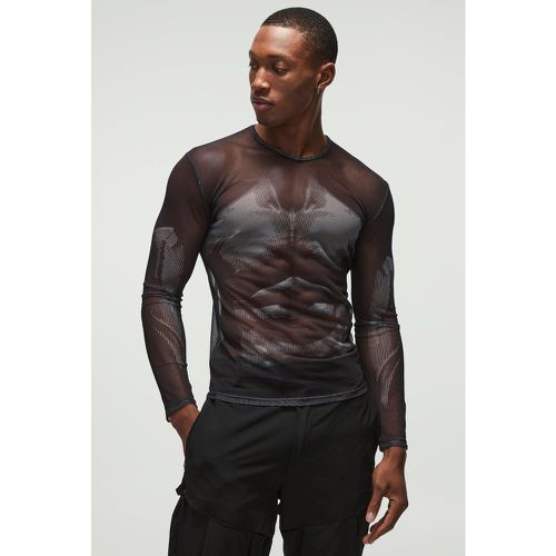 Top moulant imprimé en mesh - S - Boohooman - Modalova