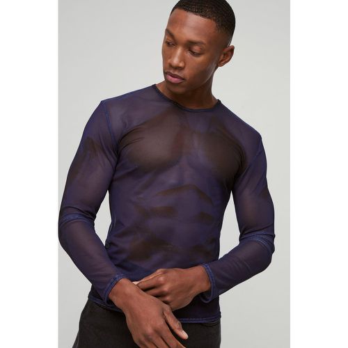 Top moulant imprimé en mesh - S - Boohooman - Modalova