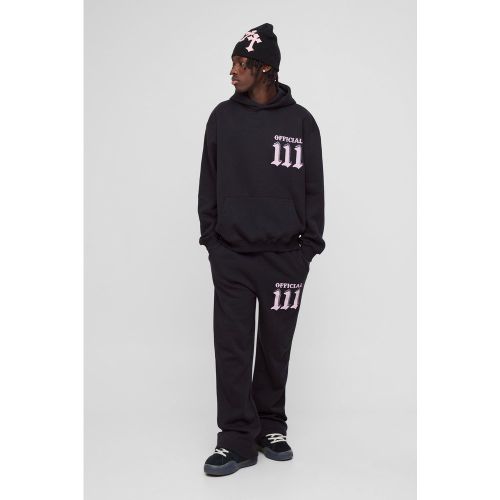 Survêtement oversize avec sweat à capuche et imprimé strass - XL - Boohooman - Modalova
