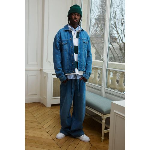 Jean baggy à ceinture - 28R - Boohooman - Modalova
