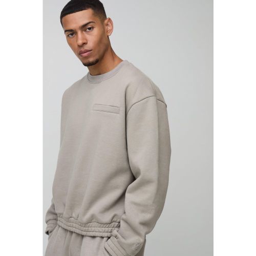 Sweat oversize épais à imprimé en relief - S - Boohooman - Modalova