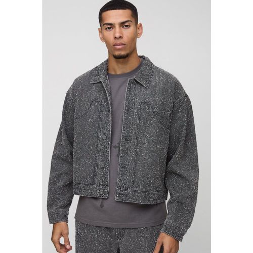 Veste oversize en jean texturée homme - S - Boohooman - Modalova