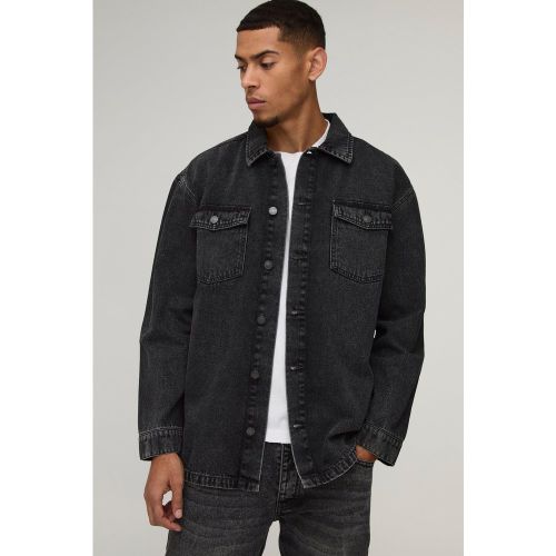 Chemise oversize en jean à broderie - XS - Boohooman - Modalova