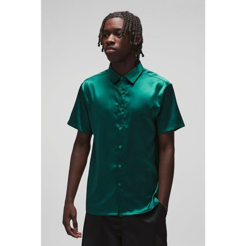 Chemise satinée à manches courtes - S - Boohooman - Modalova