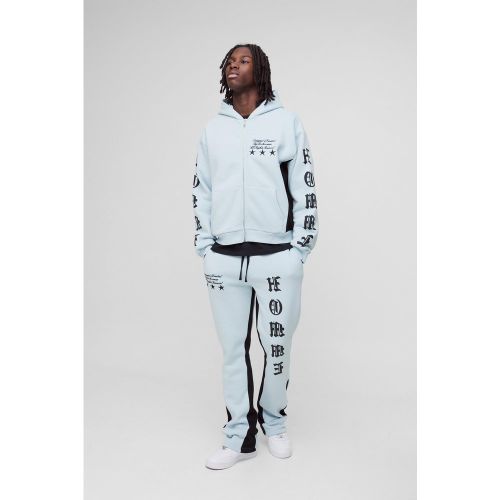 Sweat à capuche oversize zippé avec sweat à capuche et jogging - L - Boohooman - Modalova