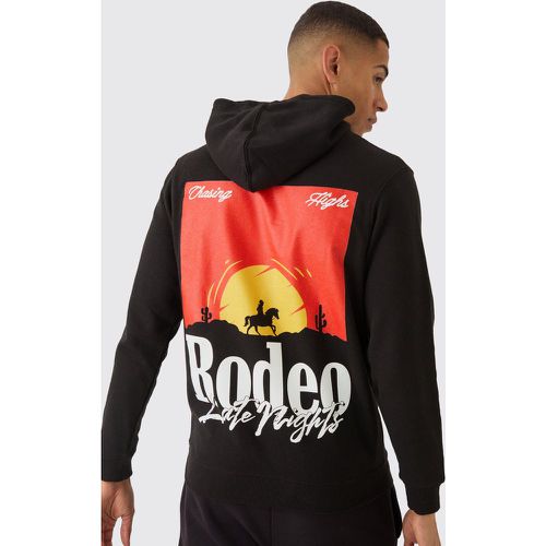 Sweat à capuche zippé à imprimé rodéo - S - Boohooman - Modalova