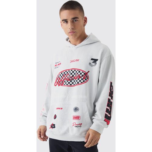 Sweat à capuche oversize imprimé moto - L - Boohooman - Modalova