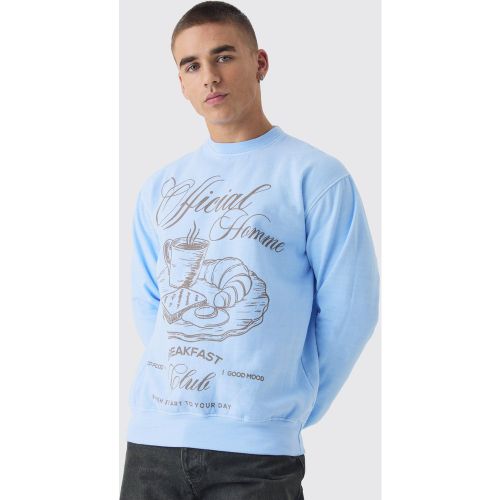 Sweat délavé à imprimé club homme - L - Boohooman - Modalova