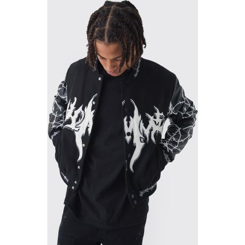Veste universitaire à manches brodées - XS - Boohooman - Modalova