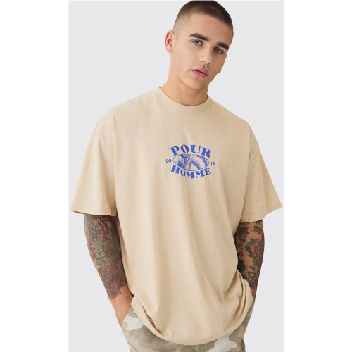 T-shirt oversize à imprimé végétal - S - Boohooman - Modalova