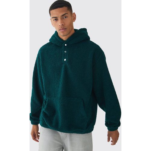 Sweat à capuche oversize en polaire à col montant homme - M - Boohooman - Modalova