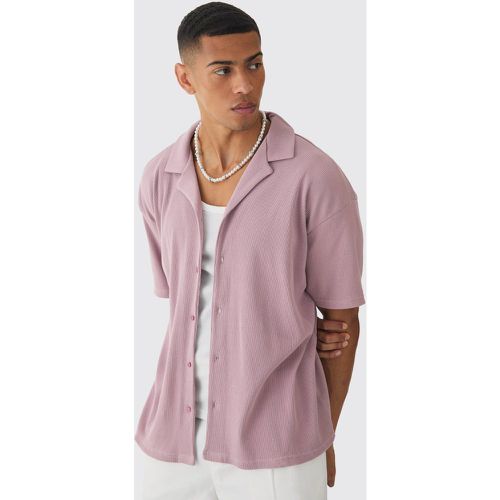 Chemise oversize côtelée en jersey - S - Boohooman - Modalova