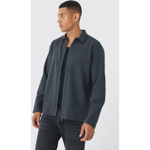 Chemise oversize zippée en jersey - XL - Boohooman - Modalova