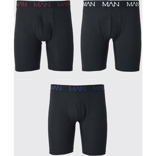 Lot de 3 boxers de sport longs - MAN Active - L - Boohooman - Modalova