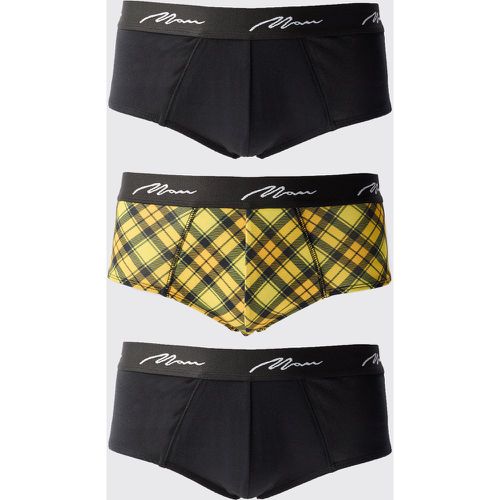 Lot de 3 boxers à carreaux et logo - MAN - L - Boohooman - Modalova