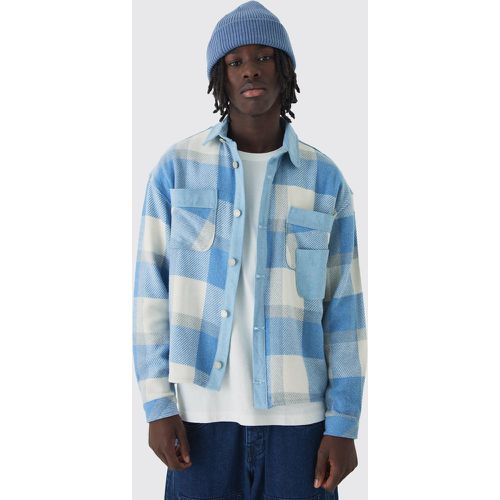 Chemise oversize matelassée à carreaux - S - Boohooman - Modalova