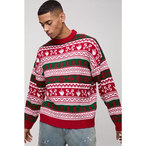 Pull de Noël à motif jacquard - MAN - S - Boohooman - Modalova