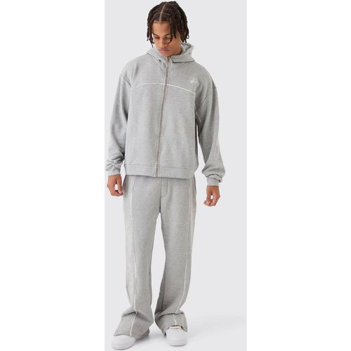 Sweat à capuche oversize épais et pantalon de survêtement brodé - S - Boohooman - Modalova