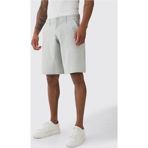 Bermuda à rayures fines et taille contrastante - XL - Boohooman - Modalova