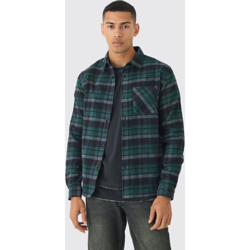 Chemise à carreaux et manches longues - S - Boohooman - Modalova