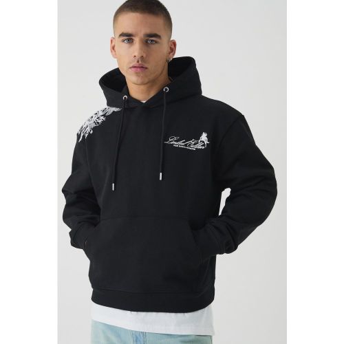 Sweat à capuche oversize imprimé - S - Boohooman - Modalova