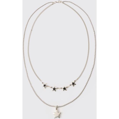 Collier à chaînes multiples et pendentif étoile - ONE SIZE - Boohooman - Modalova