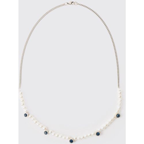 Collier à perle et pierre fantaisie - ONE SIZE - Boohooman - Modalova