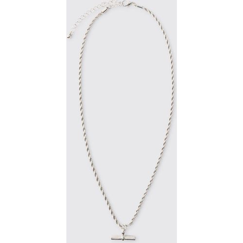 Collier à pendentif barre T en - ONE SIZE - Boohooman - Modalova