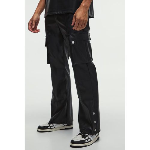 Pantalon cargo flare à boutons pression - 30 - Boohooman - Modalova