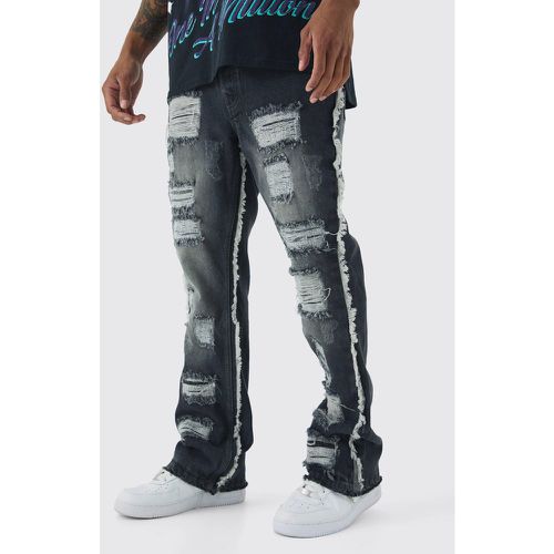 Jean flare à ourlets déchirés - 28R - Boohooman - Modalova