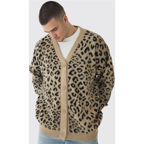 Tall - Cardigan oversize à imprimé léopard - S - Boohooman - Modalova