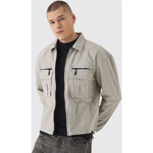Surchemise oversize utilitaire en nylon - L - Boohooman - Modalova