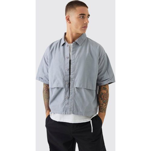 Chemise oversize plissée en nylon - S - Boohooman - Modalova