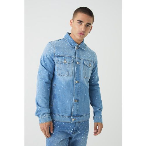 Veste en jean à strass - S - Boohooman - Modalova