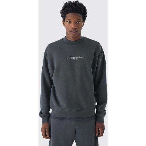 Sweat oversize imprimé à col montant homme - S - Boohooman - Modalova