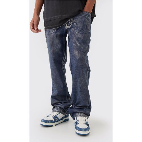Jean droit en denim métallisé - 28R - Boohooman - Modalova