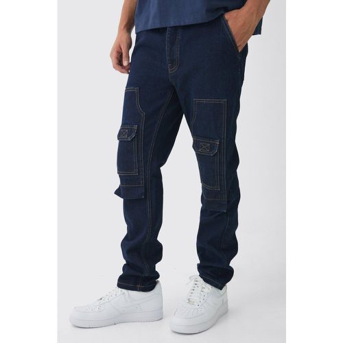 Jean cargo slim en jean charpentier rigide - 28R - Boohooman - Modalova