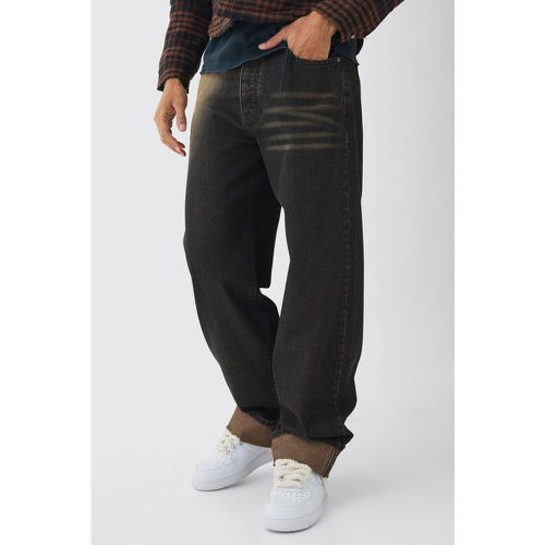 Jean large délavé à ourlet retroussé - 28R - Boohooman - Modalova