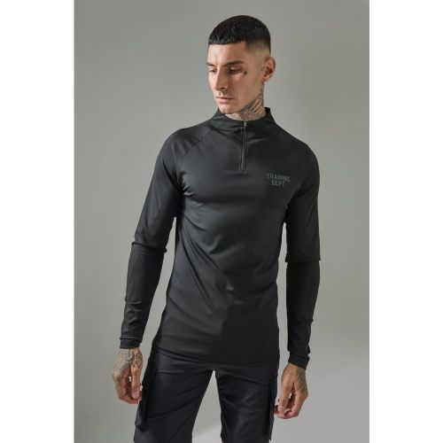 Tall - Sweat de sport moulant à col zippé - MAN Active - S - Boohooman - Modalova