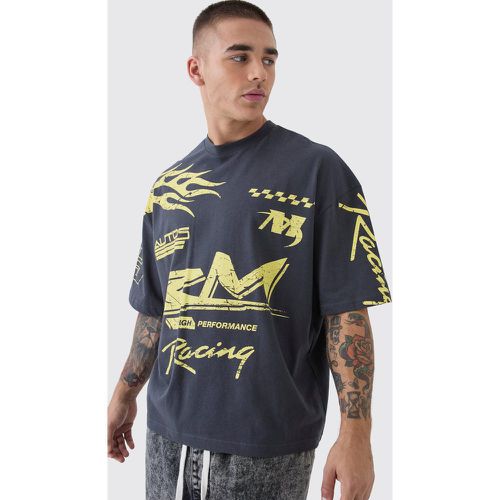 T-shirt oversize imprimé moto - S - Boohooman - Modalova