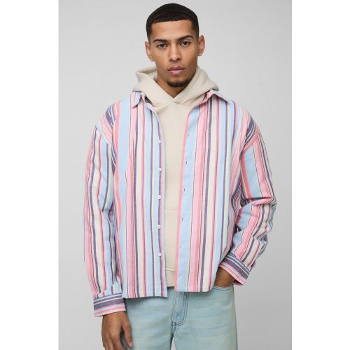 Chemise rayée oversize à manches longues - L - Boohooman - Modalova