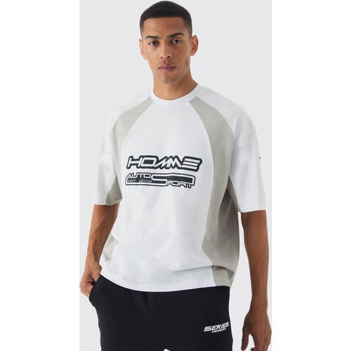 Oversized Boxy Moto Star Panel T-Shirt - L - Boohooman - Modalova