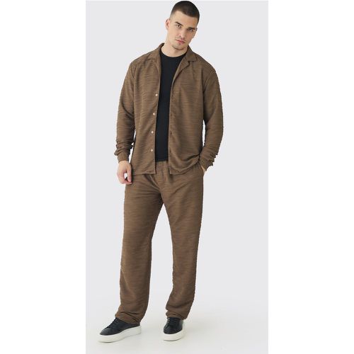 Tall - Ensemble avec chemise plissée et pantalon droit - S - Boohooman - Modalova