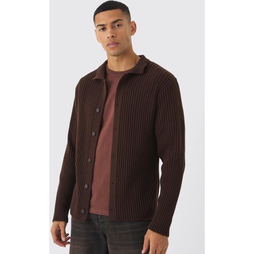 Chemise droite côtelée - S - Boohooman - Modalova