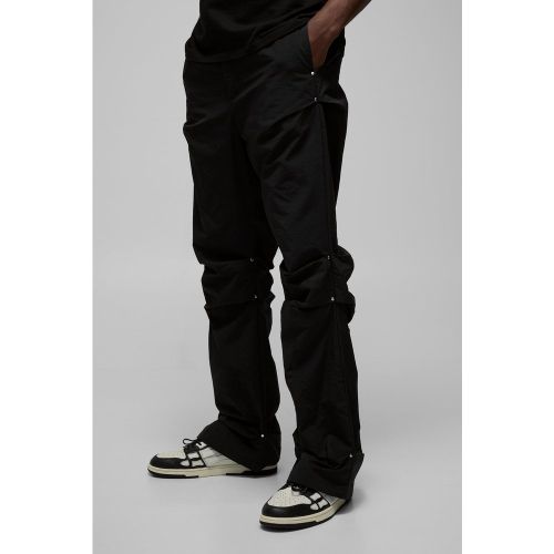 Pantalon flare froncé en nylon - S - Boohooman - Modalova